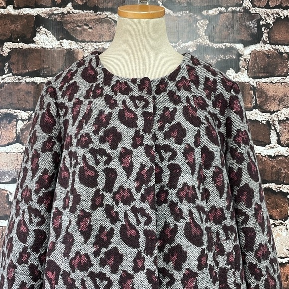 LOGO by Lori Goldstein Jacket Women's 16 Plus Grey Pink Cheetah Print - Picture 6 of 14
